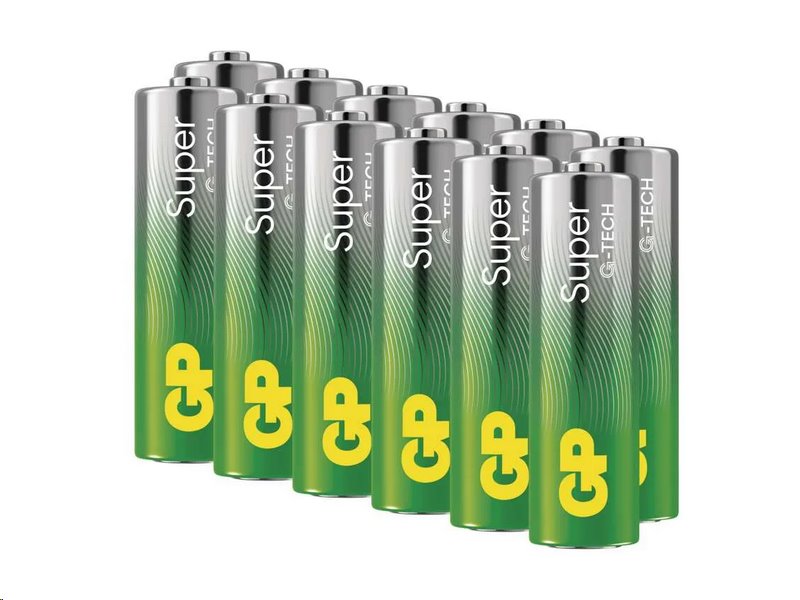 Baterie GP Super Alkaline LR6 (AA) 12 kusů Baterie GP Super Alkaline LR6 (AA) 12 kusů