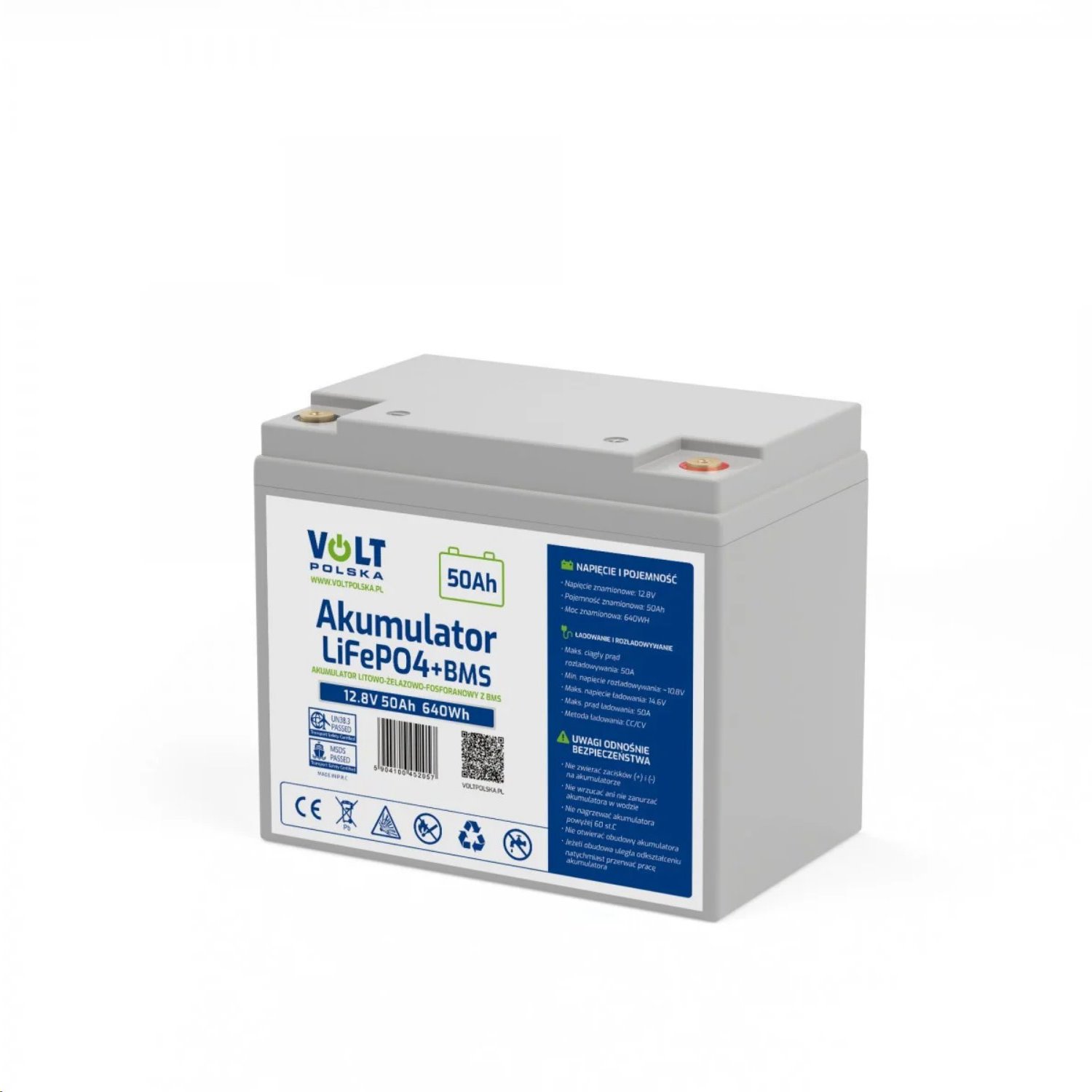 Baterie LiFePO4 12,8V 50Ah VOLT+ bezúdržbový systém BMS Baterie LiFePO4 12,8V 50Ah VOLT+ bezúdržbový systém BMS