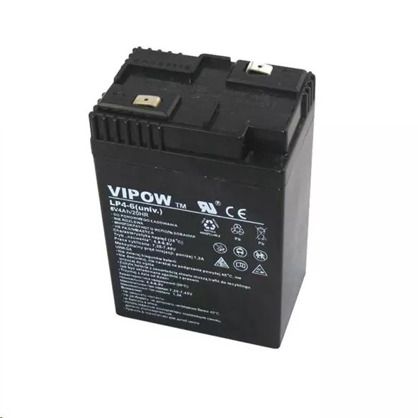 Baterie olověná 6V / 4,0 Ah VIPOW bezúdržbový akumulátor