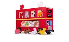 Bigjigs Toys Dřevěný autobus se zvířátky 