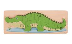 Bigjigs Toys Vkládací puzzle krokodýl s čísly 