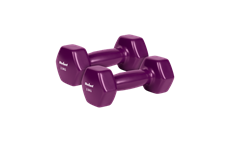 Činky REBEL ACTIVE 2340-2.5 vinylové HEX 2x2,5kg fialové