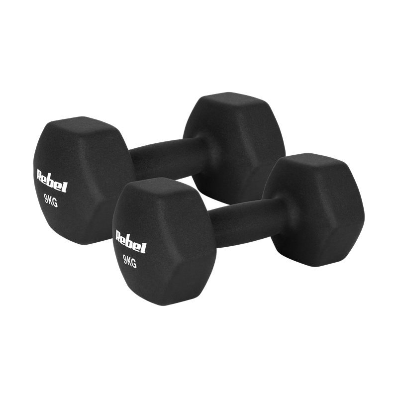 Činky REBEL ACTIVE RBA-2330-9 litinové neoprenové HEX 2x9kg Činky REBEL ACTIVE RBA-2330-9 litinové neoprenové HEX 2x9kg