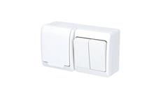 GALATEA IP44 Spínač sériový č.5+zásuvka 2P+PE (bílá)