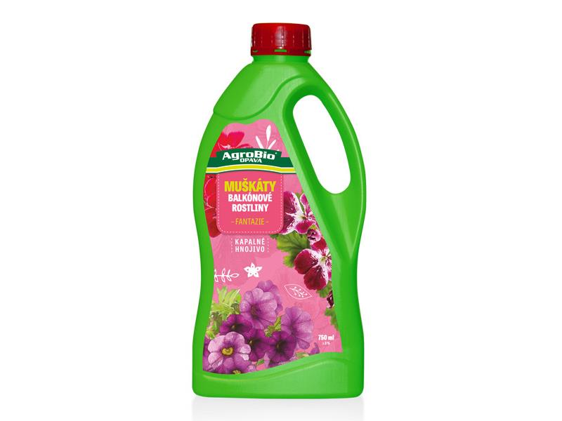Hnojivo pro muškáty a balkónové rostliny AGROBIO Fantazie 750ml Hnojivo pro muškáty a balkónové rostliny AGROBIO Fantazie 750ml