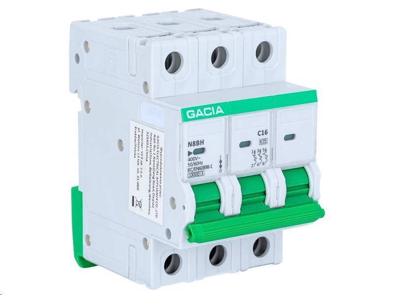 Jistič GACIA N8BH 400V/32A/C/10kA/1P na DIN lištu Jistič GACIA N8BH 400V/32A/C/10kA/1P na DIN lištu