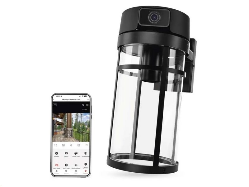 Kamera EMOS IP-1300 LANTERN /4074/ GoSmart venkovní otočná s WiFi a světlem, černá Kamera EMOS IP-1300 LANTERN /4074/ GoSmart venkovní otočná s WiFi a světlem, černá