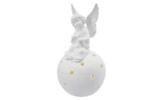 LED keramický anděl, 29 cm, 2x AA, vnitřní, teplá bílá