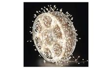 LED nano řetěz na cívce, měděný, 14,4 m, venkovní i vnitřní, teplá bílá, časovač