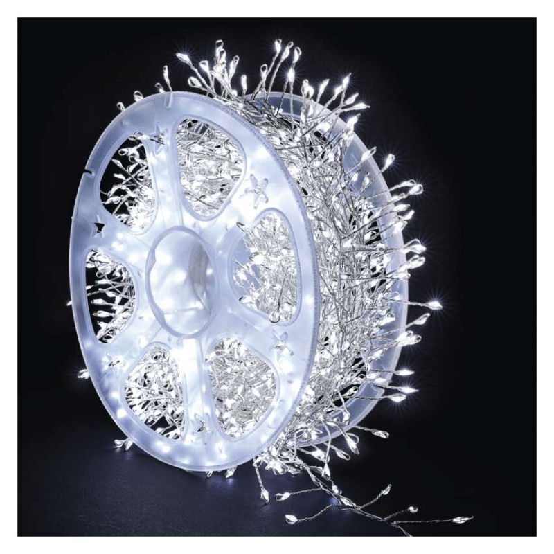 LED nano řetěz na cívce, stříbrný, 19,2 m, venkovní i vnitřní, studená bílá, časovač LED nano řetěz na cívce, stříbrný, 19,2 m, venkovní i vnitřní, studená bílá, časovač