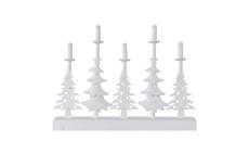 LED svícen – vánoční stromy se svíčkami, 24 cm, 2x AA, vnitřní, teplá bílá, časovač