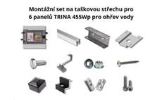 Montážní set na taškovou střechu pro 6 panelů TRINA 455Wp pro ohřev vody