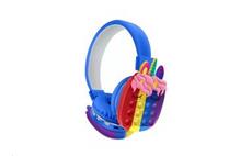 Oxe Bluetooth bezdrátová dětská sluchátka Pop It, Jednorožec, modrá