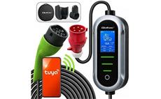 Přenosná nabíječka Qoltec 52720 5m /16A, 400V, CEE 5pin - Type 2, Wi-Fi/