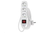 Prodlužovací kabel EMOS P1313 / 3 m / 3 zásuvky / s vypínačem / bílý / PVC / 1 mm2