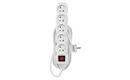 Prodlužovací kabel EMOS P1515 / 5 m / 5 zásuvek / s vypínačem / bílý / PVC / 1 mm2
