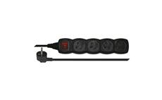 Prodlužovací kabel EMOS PC1413 / 3 m / 4 zásuvky / s vypínačem / černý / PVC / 1 mm2