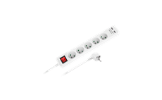 Prodlužovací kabel REBEL URZ3203-1,5  5 zásuvek, 1,5m, vypínač, 3x1mm, 2xUSB, bílá