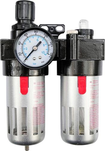 Regulátor tlaku vzduchu 1/2", 0-1MPa, s filtrem a přimazáváním Regulátor tlaku vzduchu 1/2", 0-1MPa, s filtrem a přimazáváním