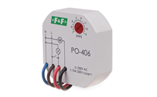 Relé časové F&F PO-406 230V, 10A, pro zpožděné vypnutí, do krabice
