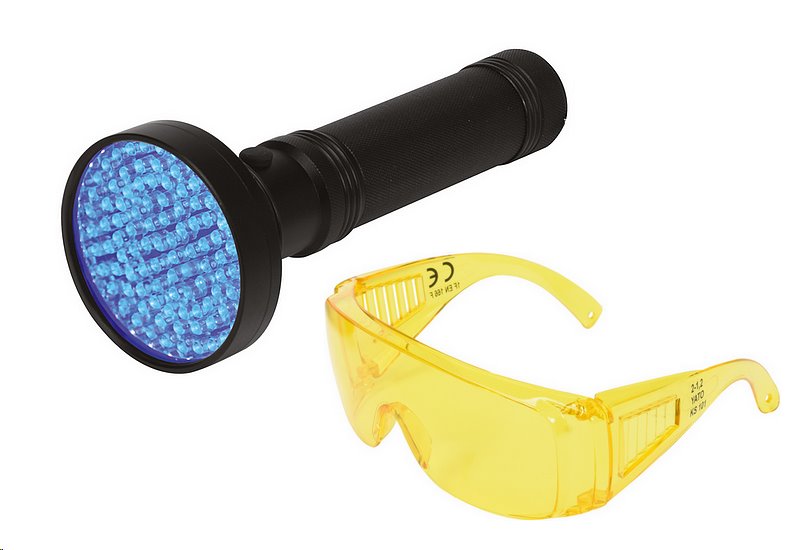 Sada detekční UV svítilny s ochrannými brýlemi YT-08582