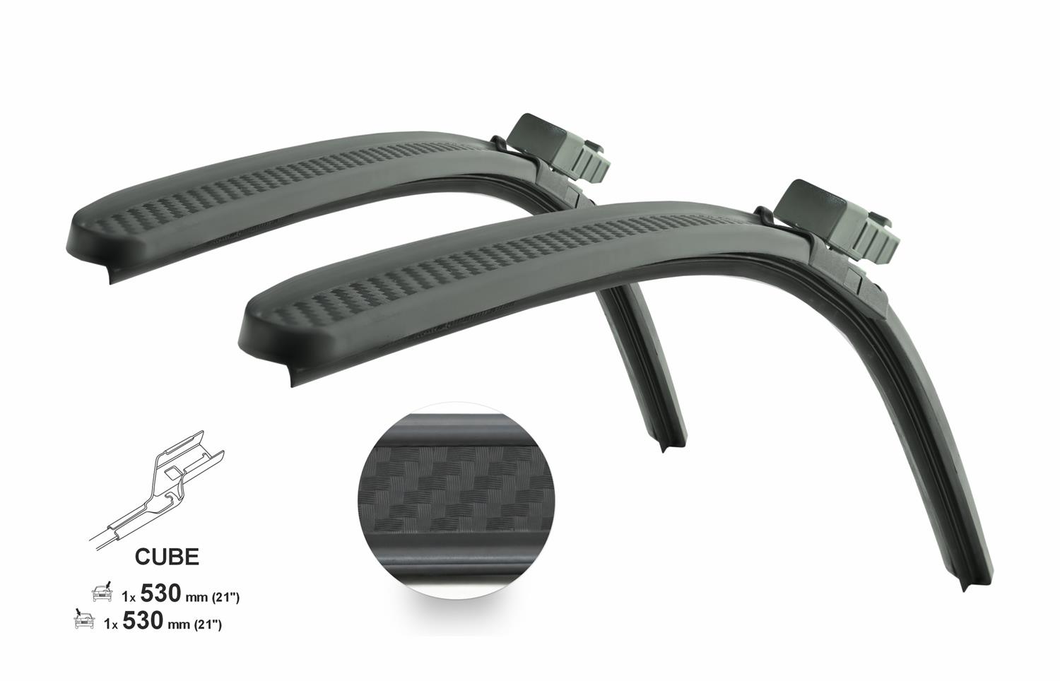 Stěrače CARBON FLAT SET 530+530mm FAB II Stěrače CARBON FLAT SET 530+530mm FAB II