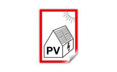 Symbol PV na fotovoltaiku 75x105 mm UV lamino - matné