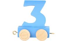 Vagónek dřevěné vláčkodráhy - barevné číslice - číslo 3 