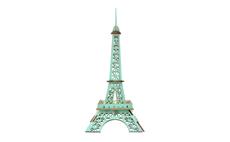 Woodcraft Dřevěné 3D puzzle Eiffelova věž tyrkysová 