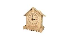 Woodcraft Dřevěné 3D puzzle hodiny domek 