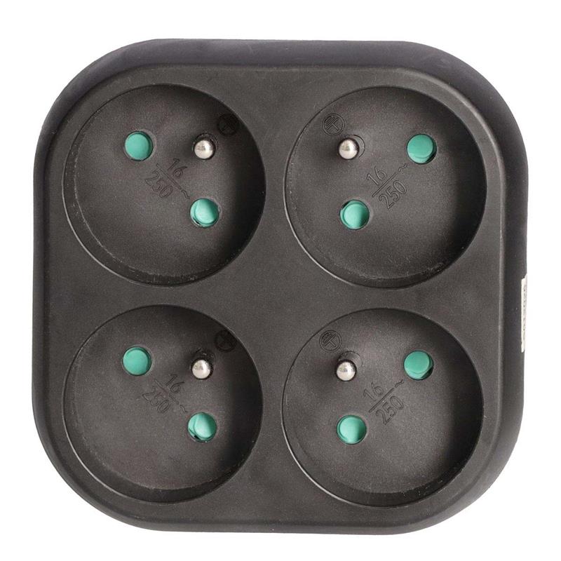 Zásuvka rozbočovací SOLIGHT P112, 4x 10A, černá Zásuvka rozbočovací SOLIGHT P112, 4x 10A, černá
