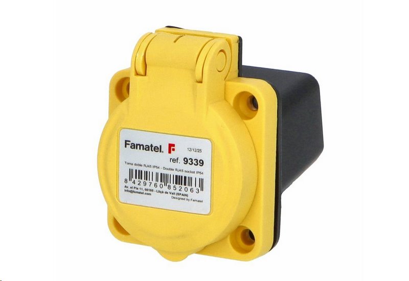 Zásuvka vestavná datová Famatel 9339 IP44-54/2xRJ45 CAT-6A Zásuvka vestavná datová Famatel 9339 IP44-54/2xRJ45 CAT-6A